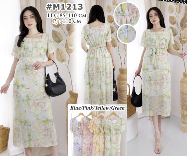 4pcs M1213 Dress Midi Bunga