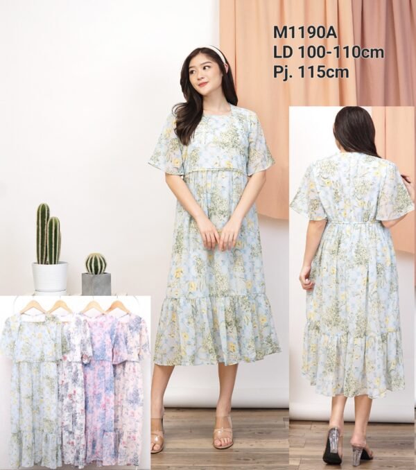 4pcs M1190A Dress Midi Bunga