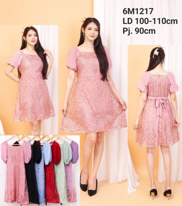 6pcs 6M1217 Dress Mini A-line
