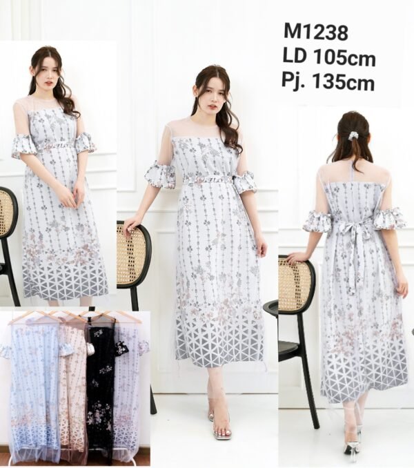 4pcs M1238 Long Dress A-line