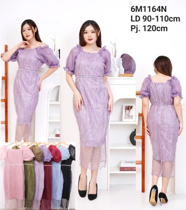 6pcs 6M1164N Dress Midi