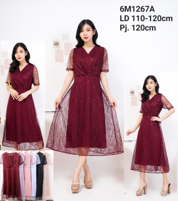 6pcs 6M1267A Dress Midi