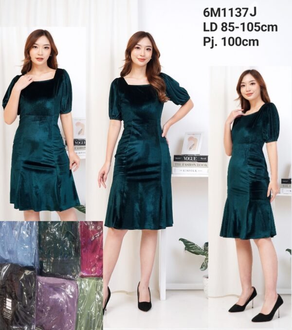 6pcs 6M1137T Dress Midi