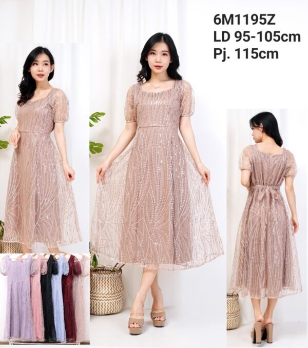 6pcs 6M1195Z Dress Midi