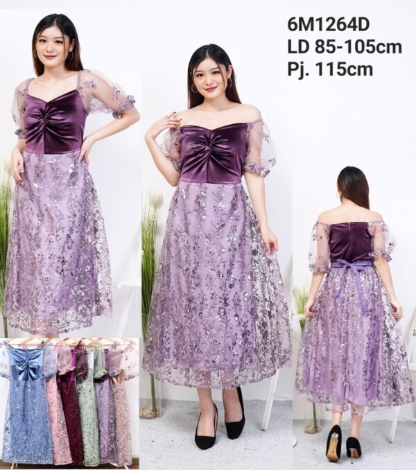 6pcs 6M1264D Dress Midi