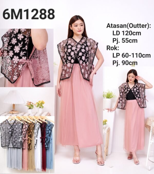 6pcs 6M1288 Setelan Rok & Outter