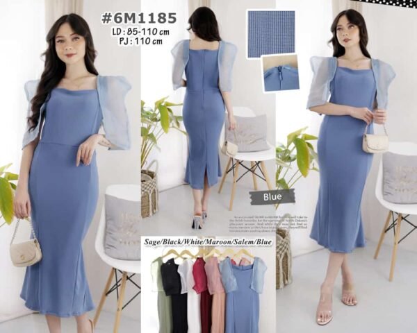 6pcs 6M1185 Dress Midi Organza