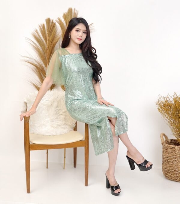 6pcs 6M1181 Dress Midi Tulle Span - Gambar 3