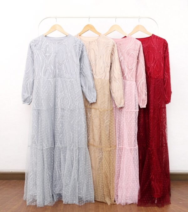 8pcs 8M1198 Gamis Tulle - Gambar 6