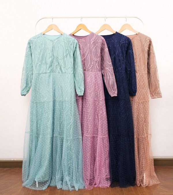 8pcs 8M1198 Gamis Tulle - Gambar 5