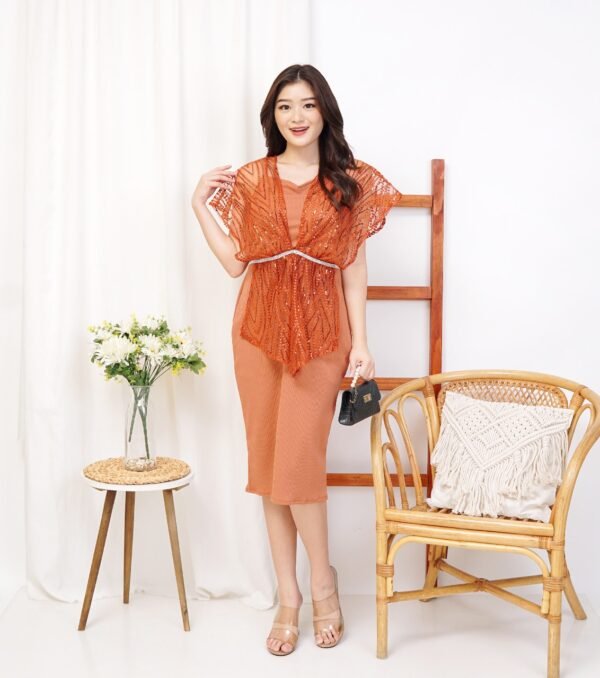 8pcs 8M1159F Dress Midi - Gambar 4
