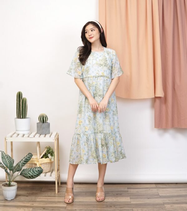 4pcs M1190A Dress Midi Bunga - Gambar 2