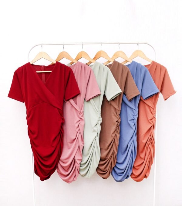 6pcs 6M1150D Dress Mini Kimono Kerut - Gambar 2