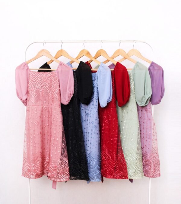 6pcs 6M1217 Dress Mini A-line - Gambar 4