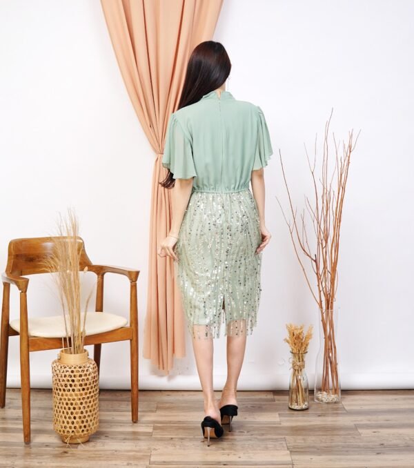 6pcs 6M1231 Dress Midi Span - Gambar 2