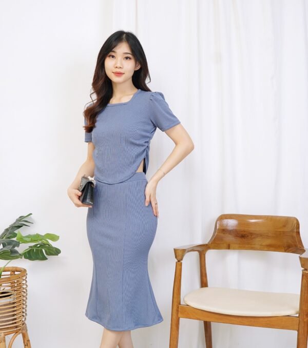 8pcs 8M1221A Setelan Rok Midi - Gambar 6