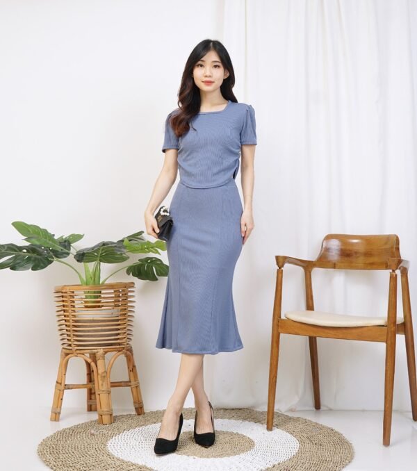 8pcs 8M1221A Setelan Rok Midi - Gambar 5