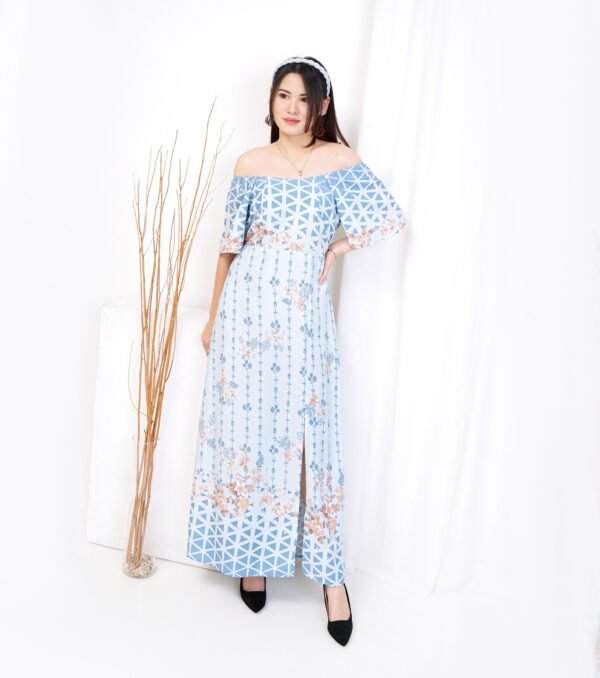 4pcs M1239A Long Dress A-line - Gambar 5