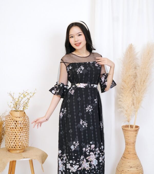 4pcs M1238 Long Dress A-line - Gambar 9