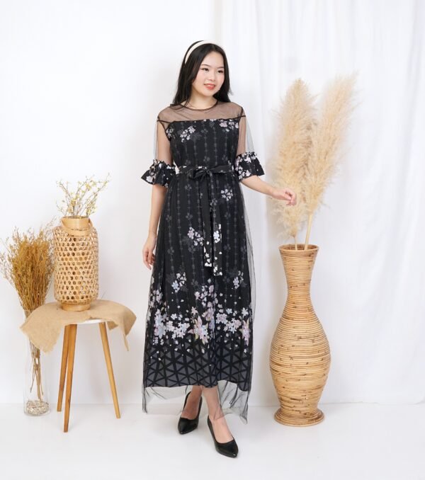 4pcs M1238 Long Dress A-line - Gambar 8