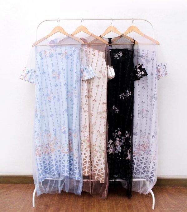 4pcs M1238 Long Dress A-line - Gambar 7