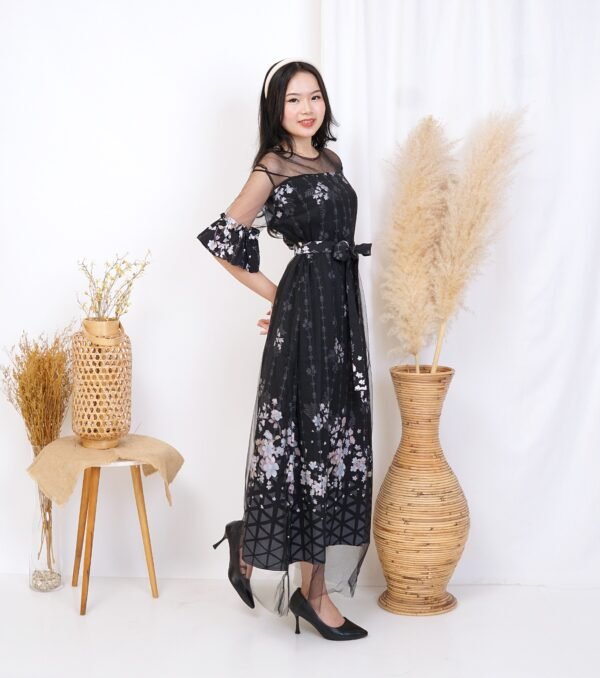 4pcs M1238 Long Dress A-line - Gambar 6
