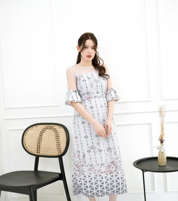 4pcs M1238 Long Dress A-line - Gambar 5