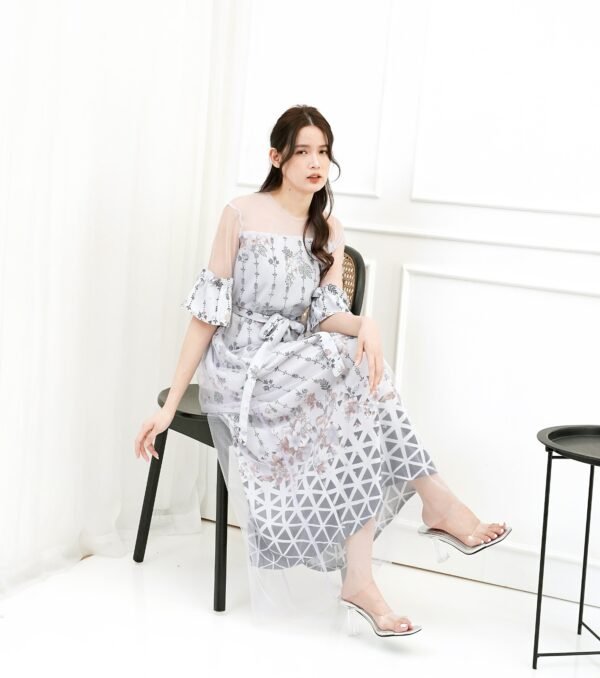 4pcs M1238 Long Dress A-line - Gambar 3