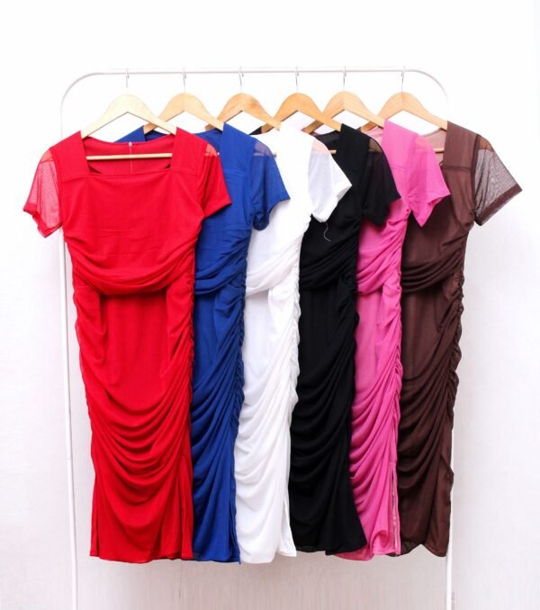 6pcs 6M1245 Dress Midi - Gambar 5