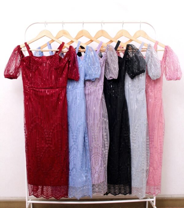 6pcs 6M1252 Dress Midi - Gambar 3