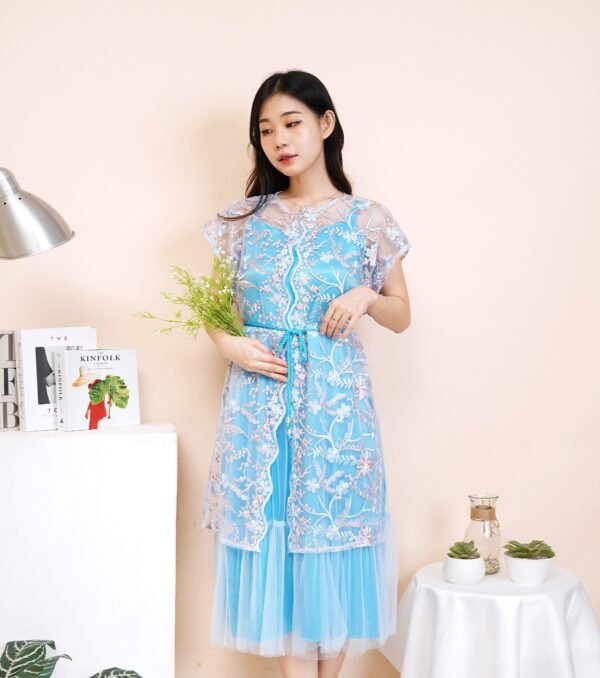 6pcs 6M1244 Setelan Dress Outter - Gambar 3