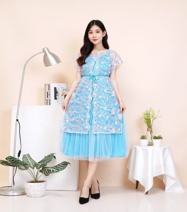 6pcs 6M1244 Setelan Dress Outter - Gambar 4