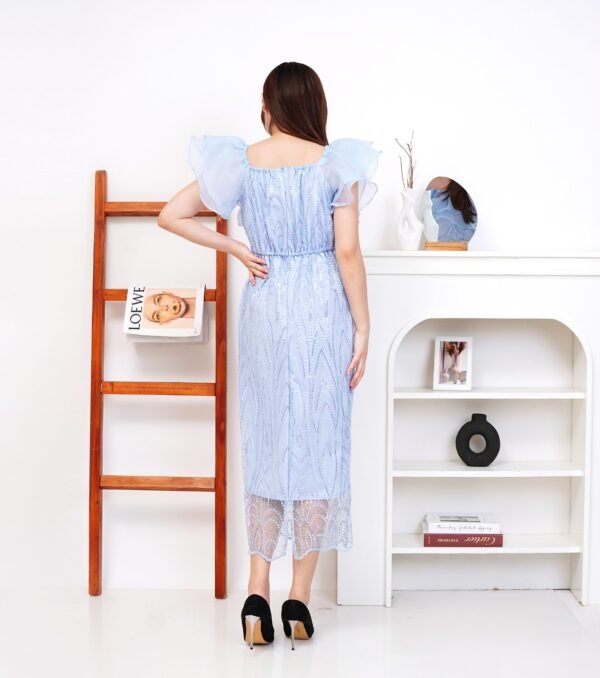 6pcs 6M1194G Dress Midi Sabrina - Gambar 4
