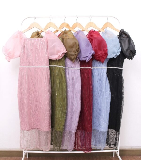 6pcs 6M1164N Dress Midi - Gambar 2