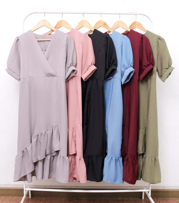 6pcs 6M1271 Dress Midi - Gambar 5