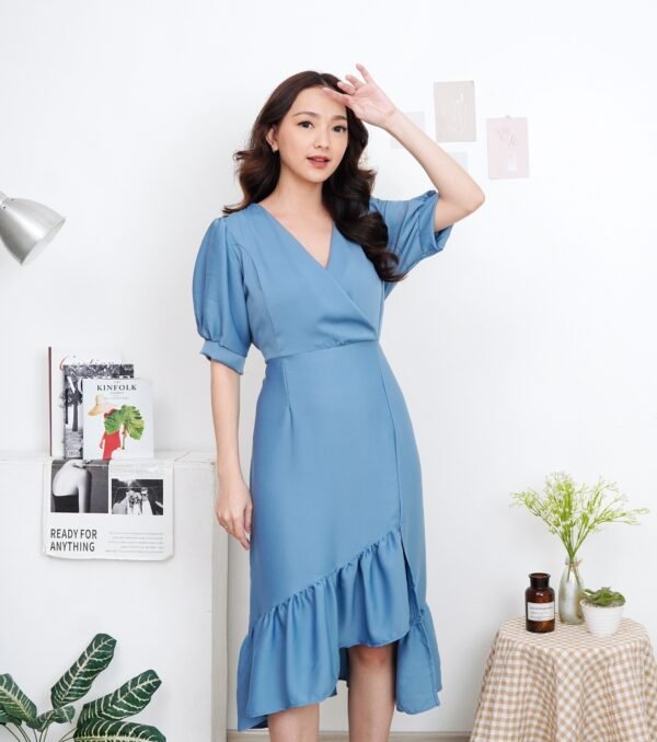 6pcs 6M1271 Dress Midi - Gambar 3
