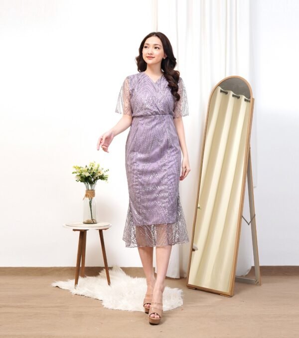6pcs 6M1182D Dress Midi Kimono - Gambar 2