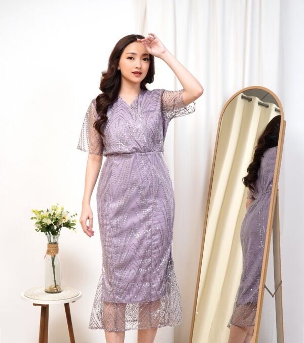 6pcs 6M1182D Dress Midi Kimono - Gambar 3