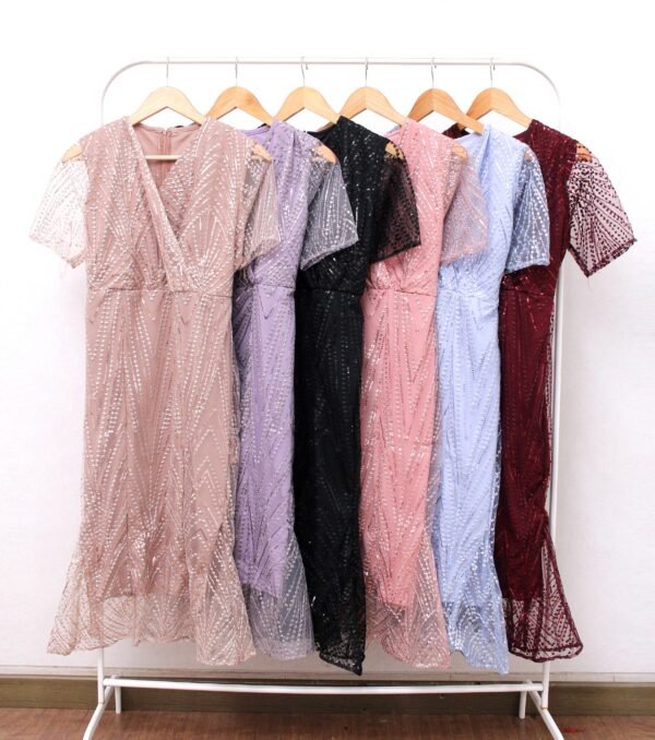 6pcs 6M1182D Dress Midi Kimono - Gambar 5