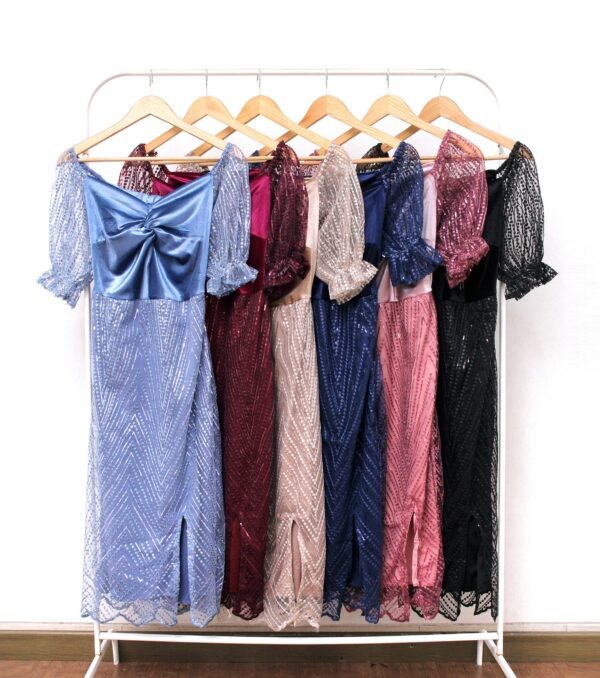 6pcs 6M1224AB Dress Midi - Gambar 5