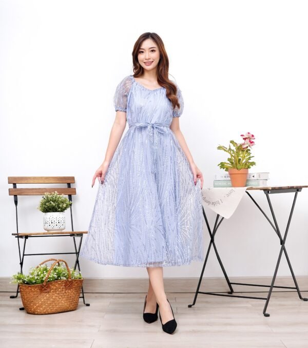 6pcs 6M1276 Dress Midi - Gambar 5