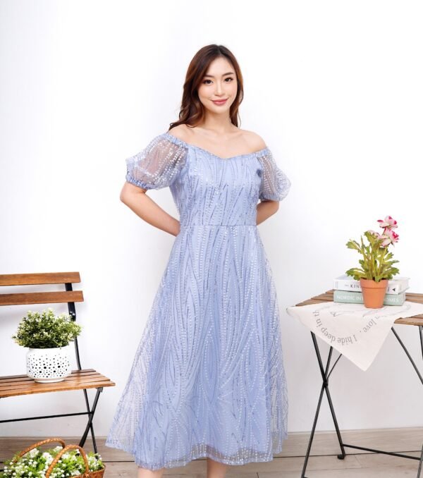 6pcs 6M1276 Dress Midi - Gambar 4