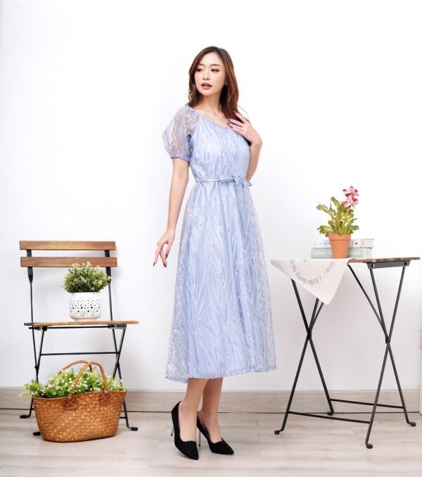 6pcs 6M1276 Dress Midi - Gambar 3