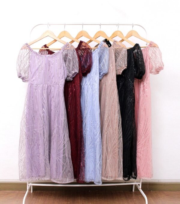 6pcs 6M1276 Dress Midi - Gambar 2