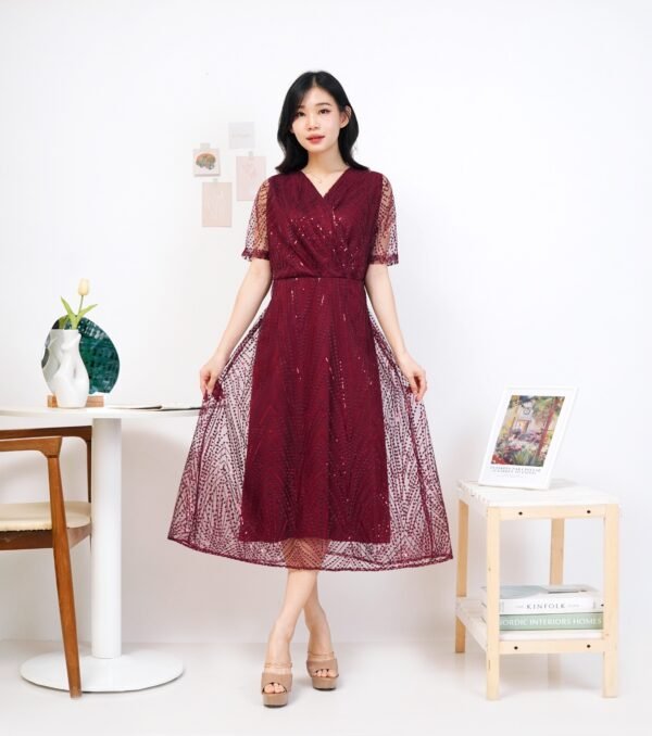 6pcs 6M1267A Dress Midi - Gambar 2