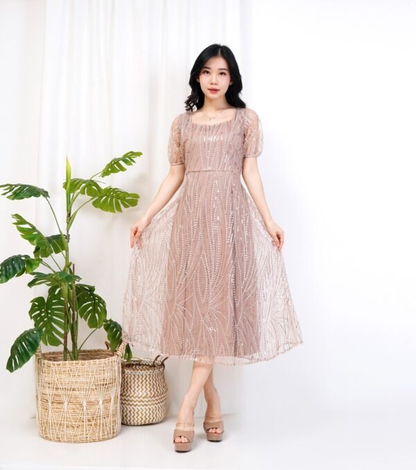 6pcs 6M1195Z Dress Midi - Gambar 4