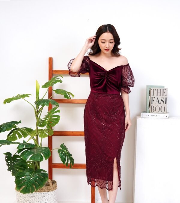 2pcs M1224AC Dress Midi - Gambar 3