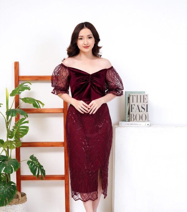 2pcs M1224AC Dress Midi - Gambar 2