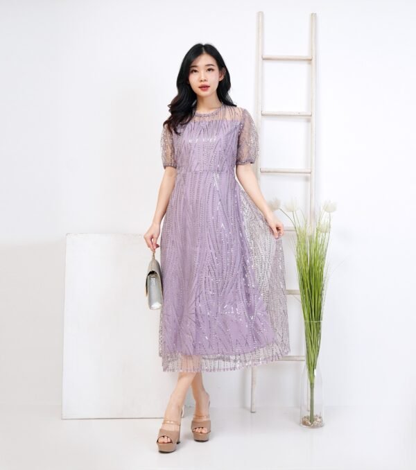 6pcs 6M1262C Dress Midi - Gambar 5