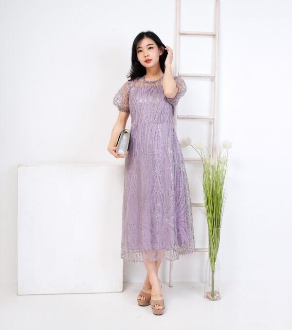 6pcs 6M1262C Dress Midi - Gambar 4